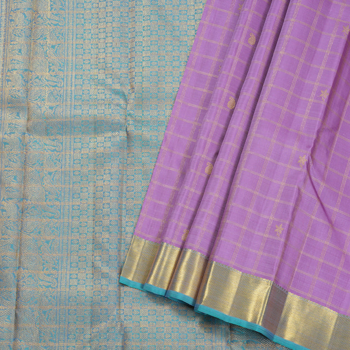 Hayagrivas Handloom Jari Checks Kanjivaram Silk Saree BD321