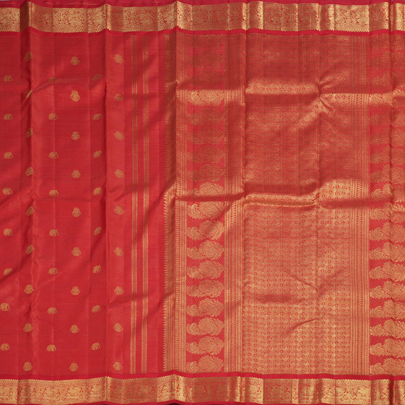 Hayagrivas Handloom Vairaoosi Red Kanjivaram Silk Saree BD332