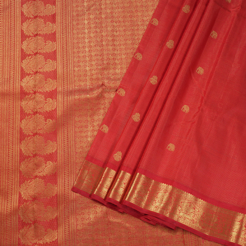 Hayagrivas Handloom Vairaoosi Red Kanjivaram Silk Saree BD332