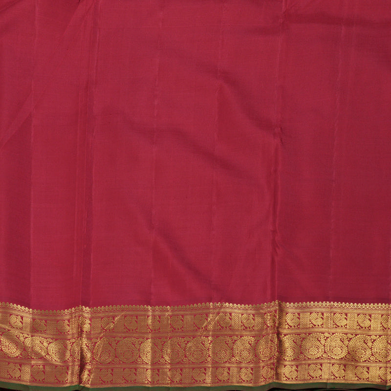 Hayagrivas Maroon Handloom Kanjivaram Ten Yards Silk Saree with Green Edging Border BD335-SBS