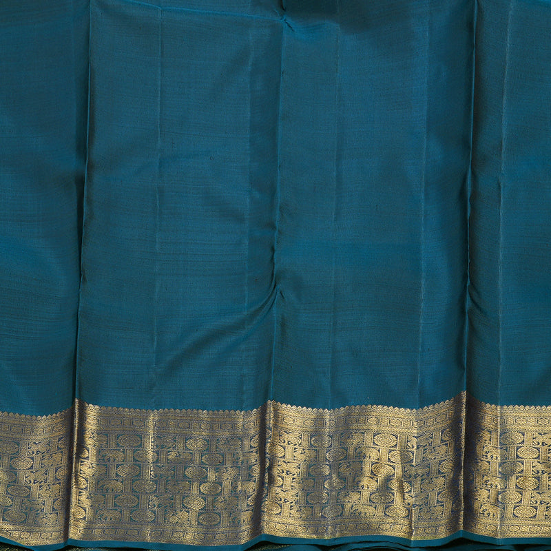 Hayagrivas Handloom Gold With Cobalt Blue Kanjivaram Silk Saree BD347