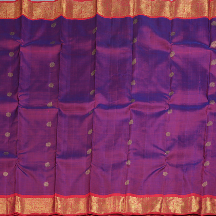 Hayagrivas Purple Kanjivaram Silk Saree with Redish Pink Border BD348-SBS