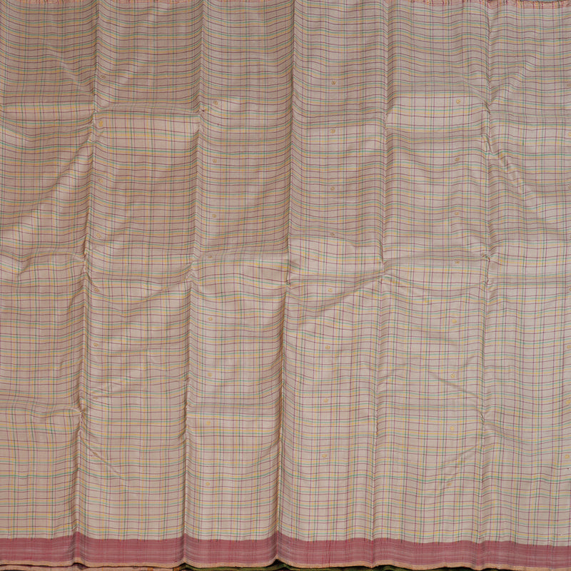 Hayagrivas Handloom Muted Checks Kanjivaram Silk Saree BD368