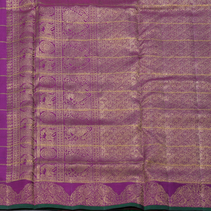 Hayagrivas Handloom Paalum Pazham Checks Ten Yards  Kanjivaram Silk Saree BD370-SBS