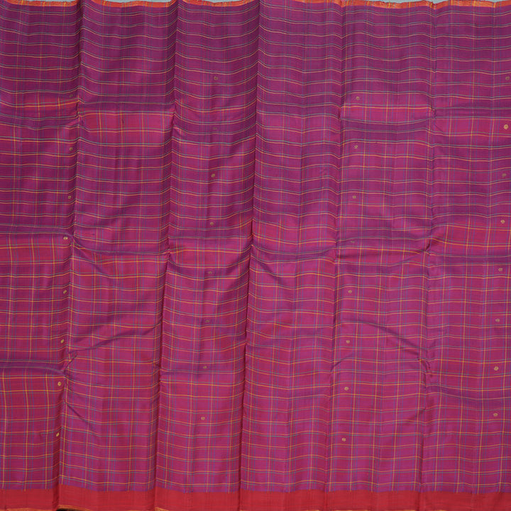 Hayagrivas Handloom Purple Kanjivaram Silk Saree with Reddish Pink Border BD406-SBS