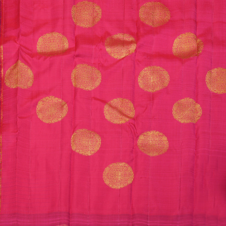 Hayagrivas Handloom Purple Kanjivaram Silk Saree with Reddish Pink Border BD406-SBS