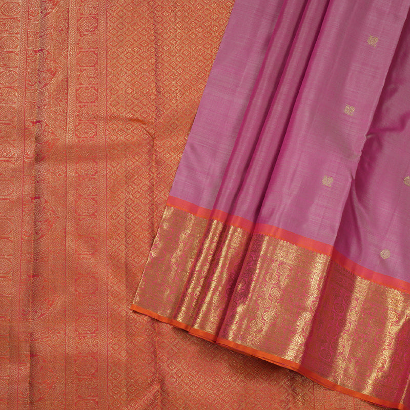 Hayagrivas Baby Pink Kanjivaram Silk Saree with Orangish Pink Border BD408-SBS