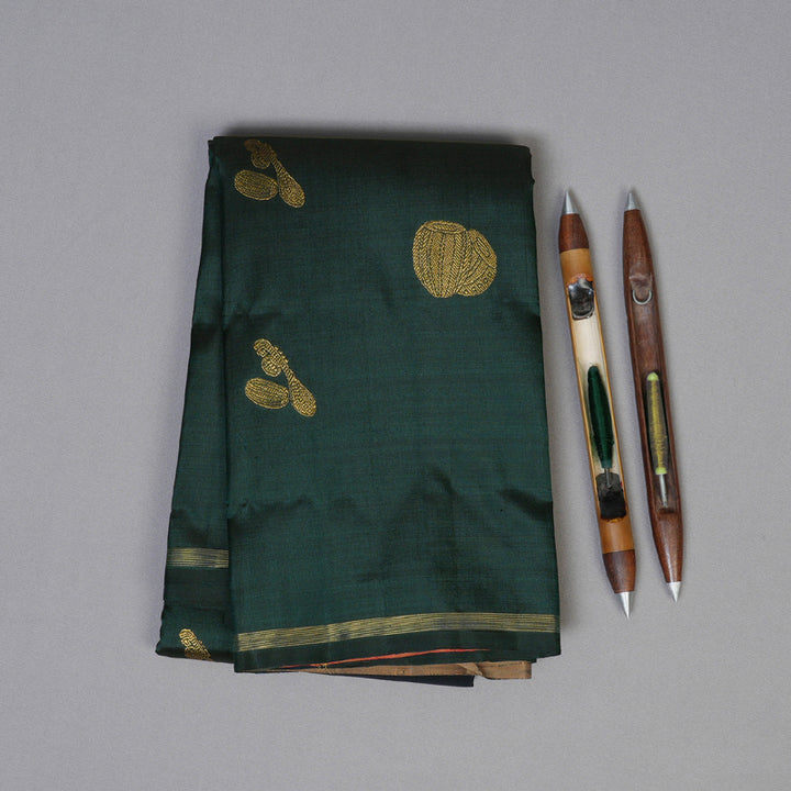 Hayagrivas Bottle Green Kanjivaram Silk Saree BD414-SBS