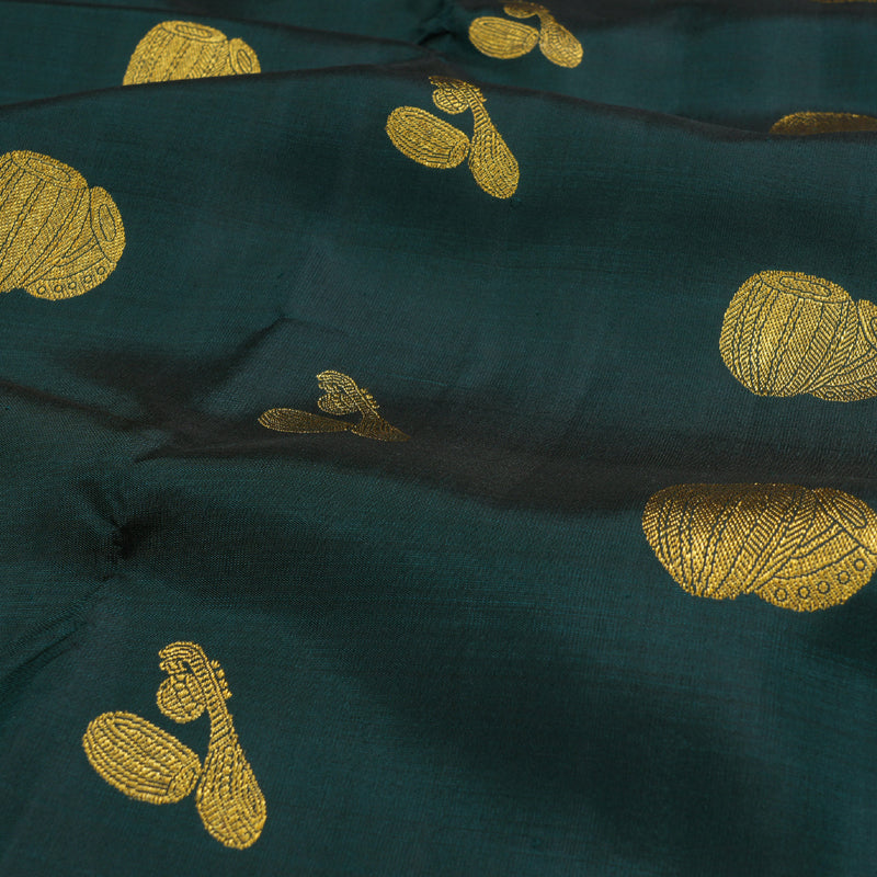 Hayagrivas Bottle Green Kanjivaram Silk Saree BD414-SBS