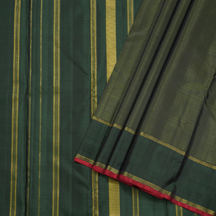 Hayagrivas Handloom Mehandi Green Kanjivaram Silk Saree BD417-SBS