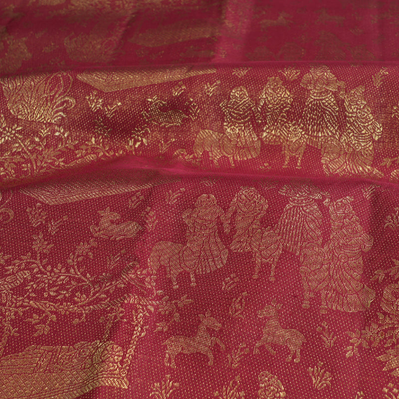 Hayagrivas Handloom Koorai  Maroon Ten Yards Silk Saree BD420-SBS