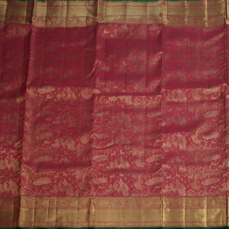 Hayagrivas Handloom Koorai  Maroon Ten Yards Silk Saree BD420-SBS