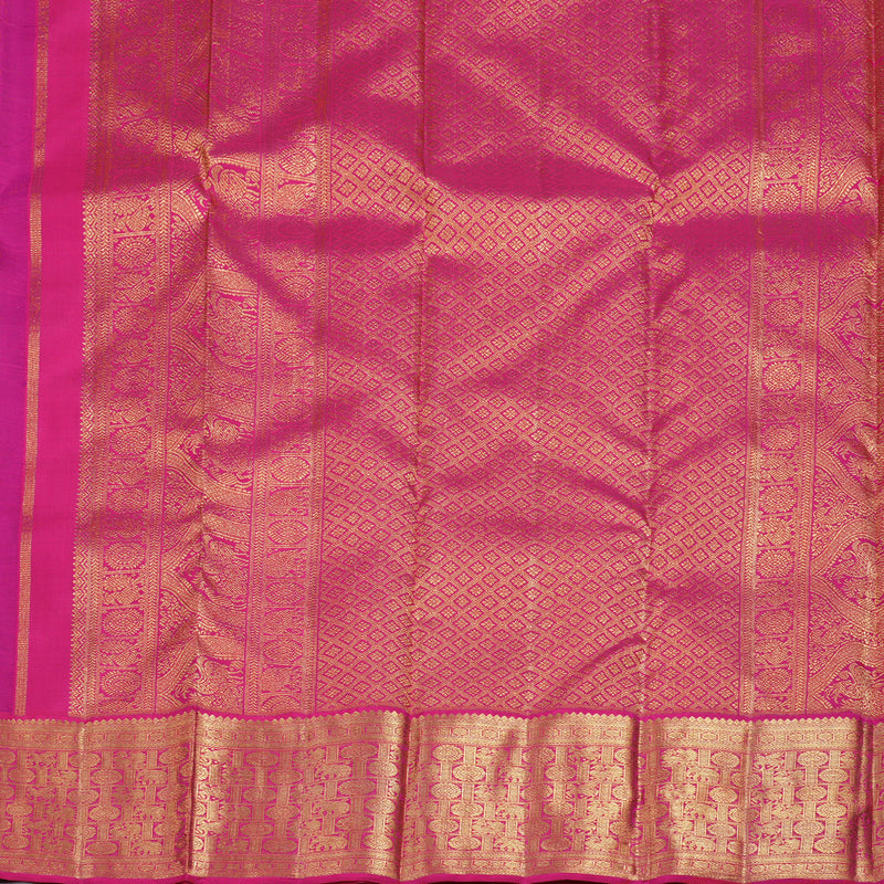 Hayagrivas Handloom Purple Handloom Kanjivaram Silk Saree with Nice Pink Border BD432-SBS