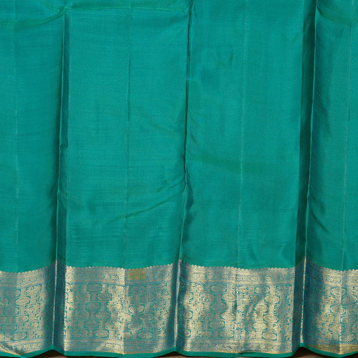 Hayagrivas Hot Pink Handloom Kanjivaram Silk Saree with Teal Green Border BD441-SBS