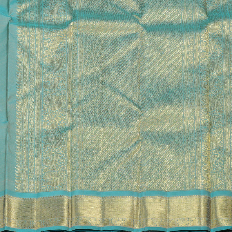 Hayagrivas Handloom Sand Brown Kanjivaram Silk Saree With Teal  Border BD449-SBS