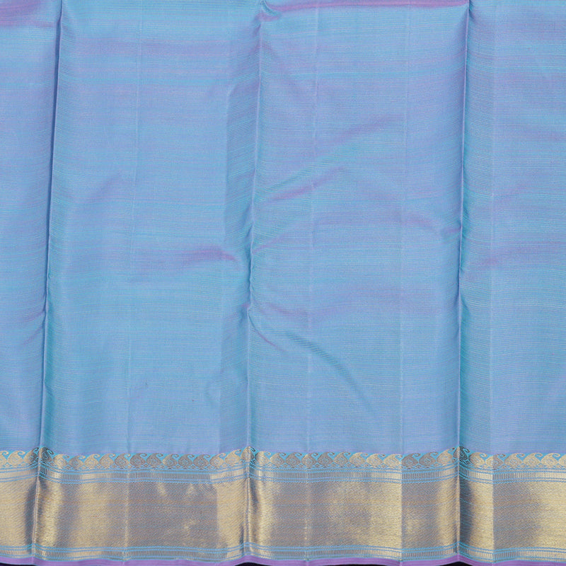 Hayagrivas Sea Blue Handloom Kanjivaram Silk Saree with Lavender Border BD451-SBS