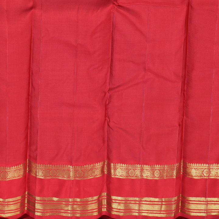 Hayagrivas Sea Blue Handloom Kanjivaram Silk Saree with Red Border BD462-SBS