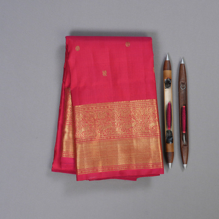 Hayagrivas Reddish Pink Handloom Kanjivaram Silk Saree BD465-SBS