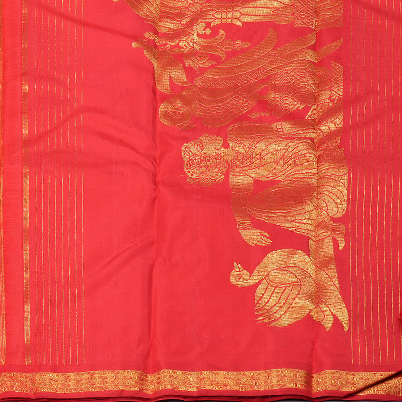 Hayagrivas Red Handloom Kanjivaram Silk Saree BD467-SBS