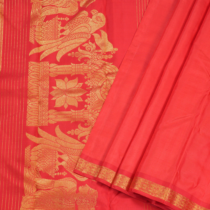 Hayagrivas Red Handloom Kanjivaram Silk Saree BD467-SBS