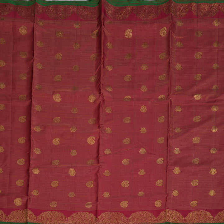 Hayagrivas Maroon Handloom Kanjivaram Ten Yards Silk Saree with Maroon Border BD470-SBS