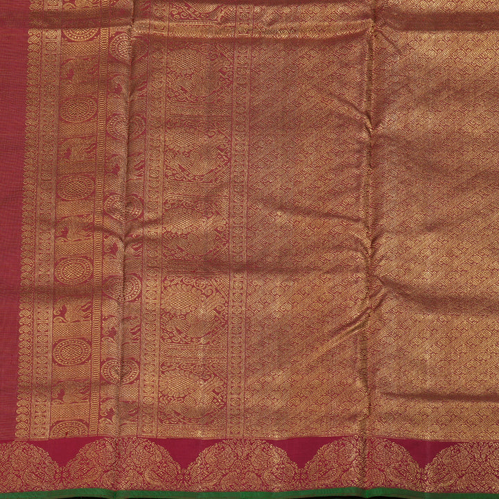 Hayagrivas Maroon Handloom Kanjivaram Ten Yards Silk Saree with Maroon Border BD470-SBS