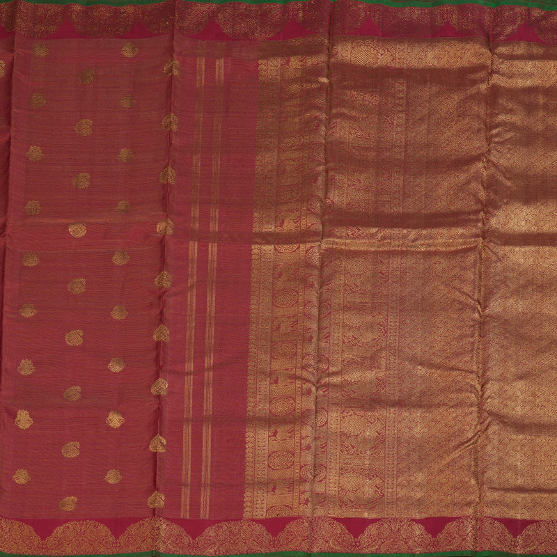 Hayagrivas Maroon Handloom Kanjivaram Ten Yards Silk Saree with Maroon Border BD470-SBS