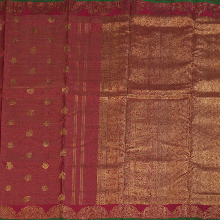 Hayagrivas Maroon Handloom Kanjivaram Ten Yards Silk Saree with Maroon Border BD470-SBS