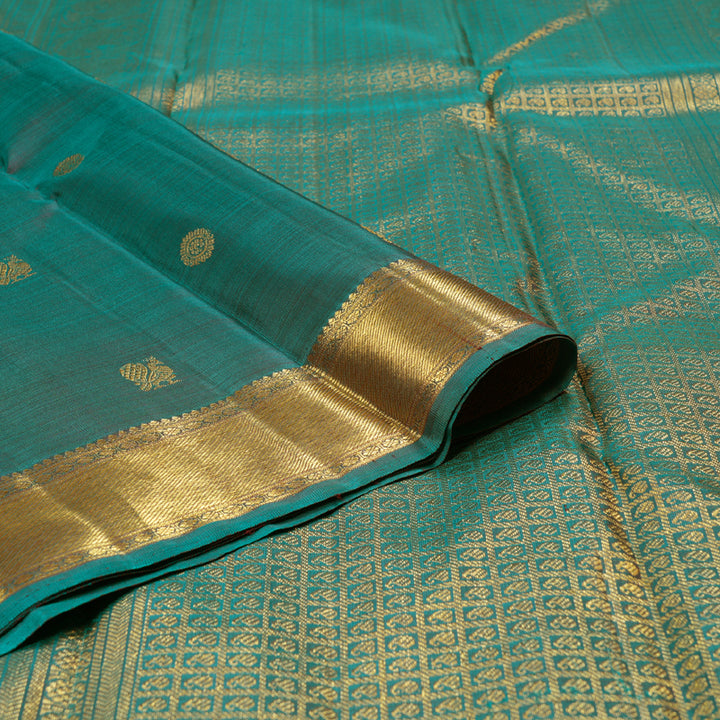 Hayagrivas Teal Green Handloom Kanjivaram Silk Saree BD471-SBS