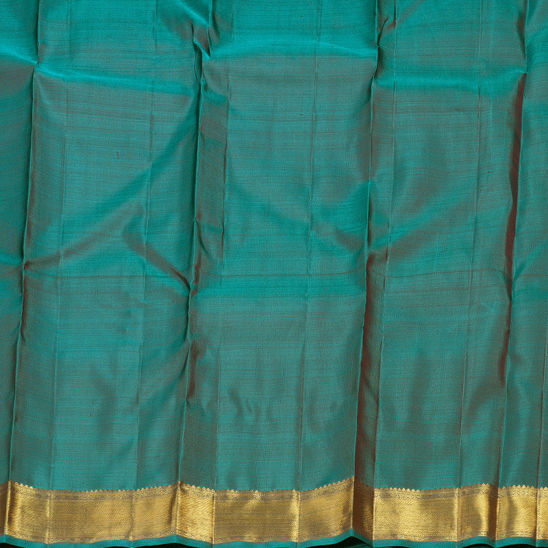 Hayagrivas Teal Green Handloom Kanjivaram Silk Saree BD471-SBS