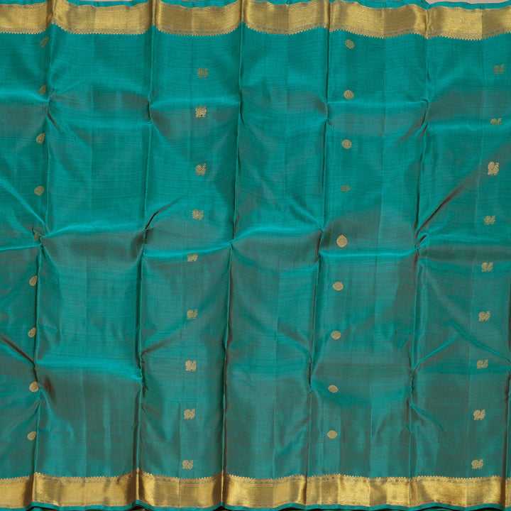 Hayagrivas Teal Green Handloom Kanjivaram Silk Saree BD471-SBS