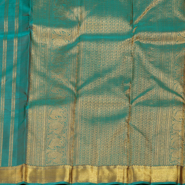 Hayagrivas Teal Green Handloom Kanjivaram Silk Saree BD471-SBS