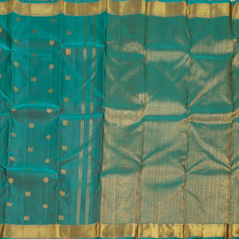 Hayagrivas Teal Green Handloom Kanjivaram Silk Saree BD471-SBS