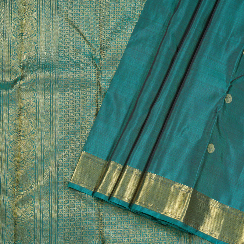 Hayagrivas Teal Green Handloom Kanjivaram Silk Saree BD471-SBS