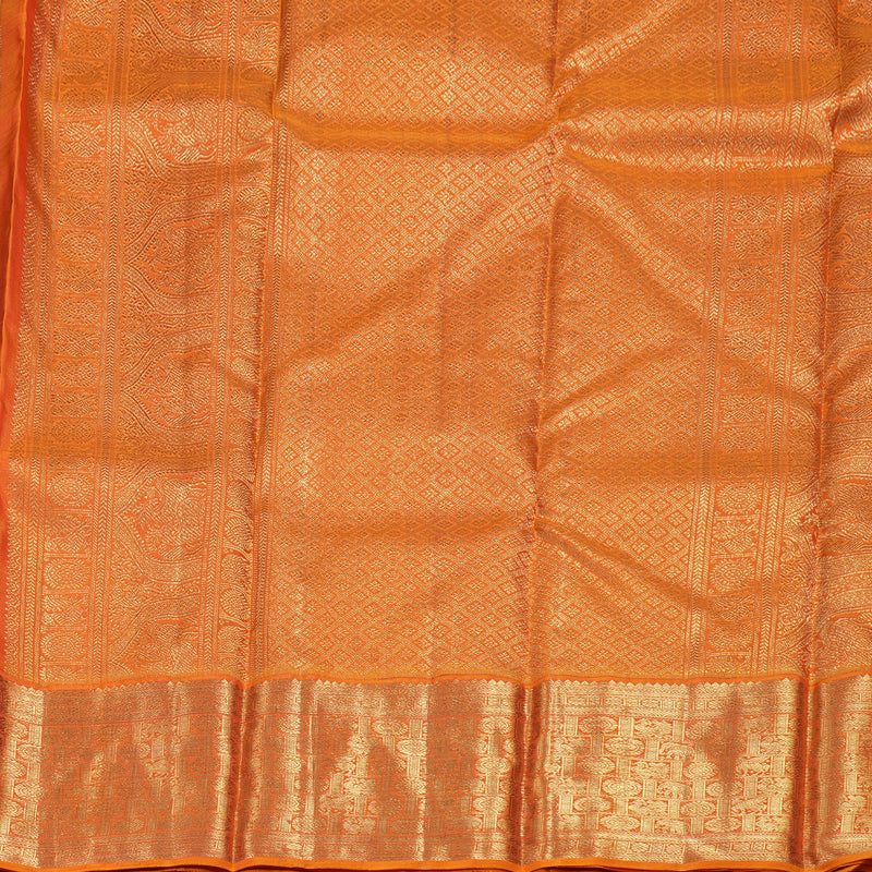 Hayagrivas Pastel Green Handloom Kanjivaram Silk Saree with Honey Mustard Border BD472-SBS