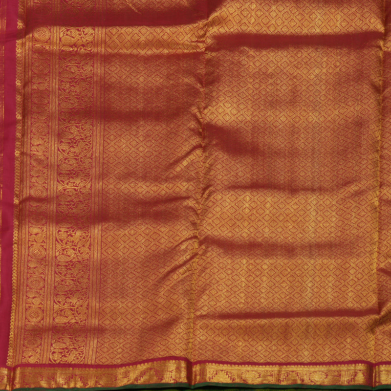 Hayagrivas Mango Yellow Handloom Kanjivaram Ten Yards Silk Saree with Mango Yellow Border BD474-SBS