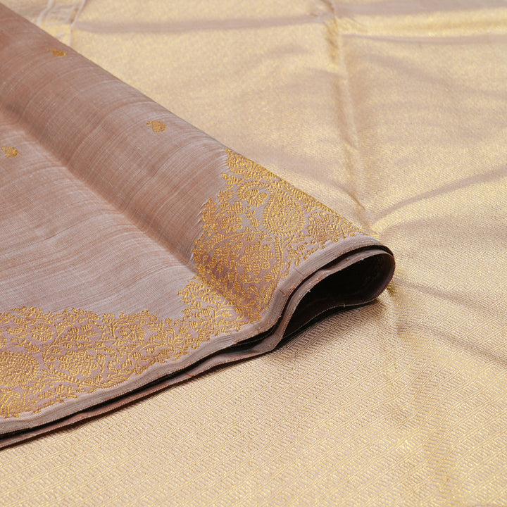 Hayagrivas Wheat Brown Handloom Kanjivaram Silk Saree BD475-SBS