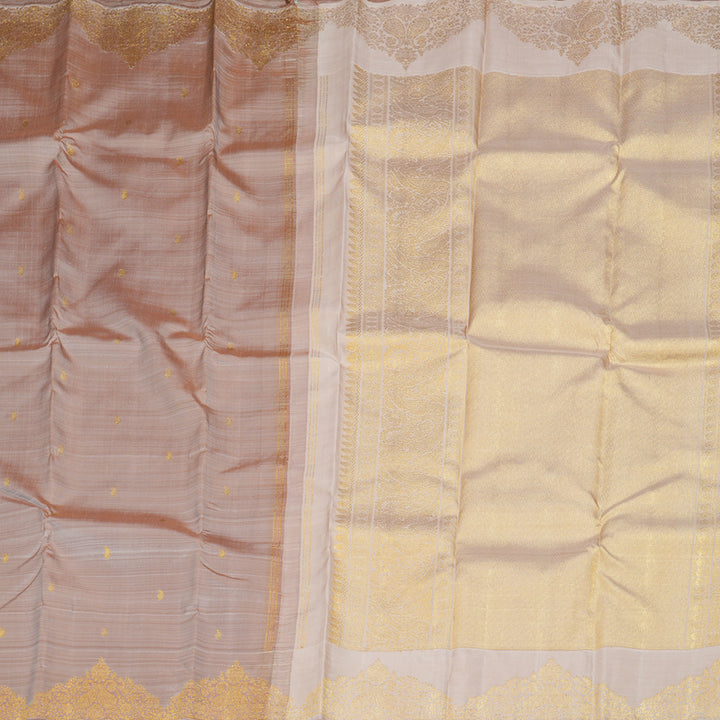 Hayagrivas Wheat Brown Handloom Kanjivaram Silk Saree BD475-SBS