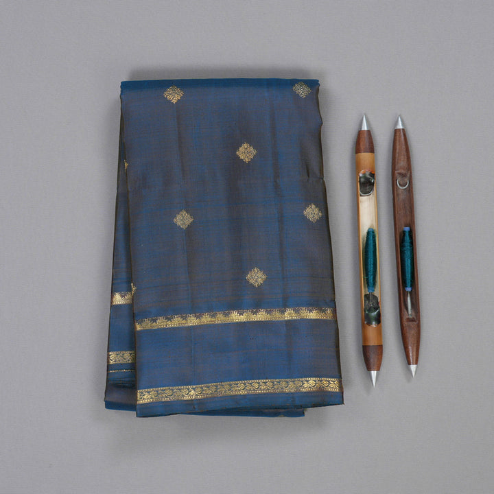 Hayagrivas Blue Handloom Kanjivaram Silk Saree BD480-SBS