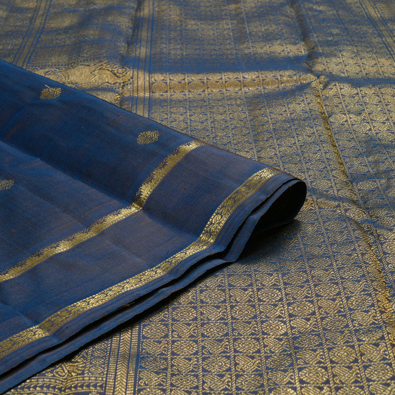 Hayagrivas Blue Handloom Kanjivaram Silk Saree BD480-SBS