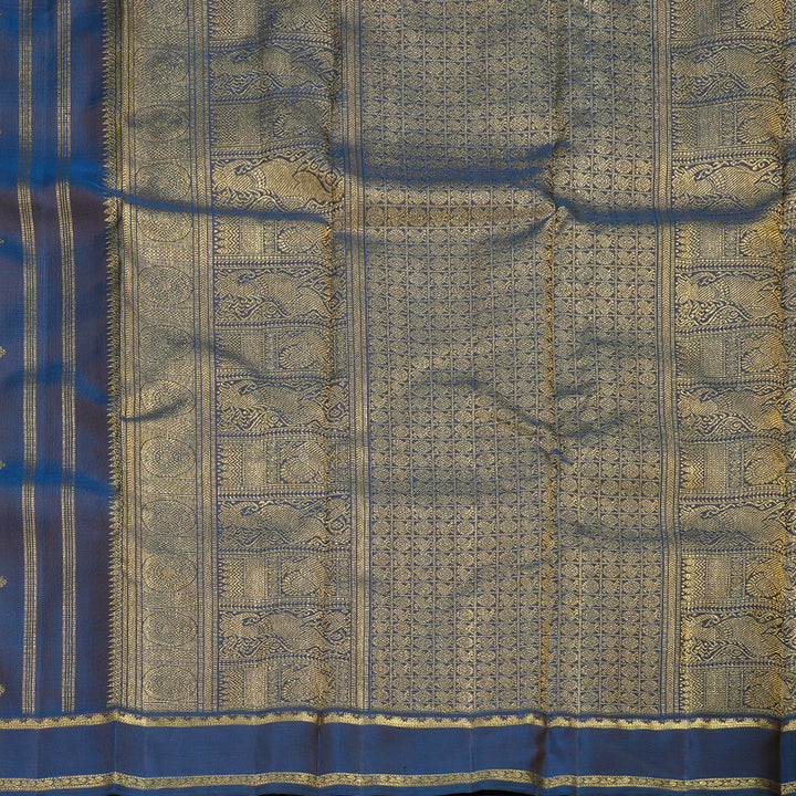 Hayagrivas Blue Handloom Kanjivaram Silk Saree BD480-SBS