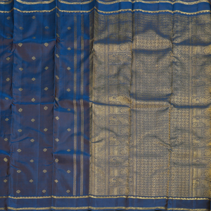 Hayagrivas Blue Handloom Kanjivaram Silk Saree BD480-SBS