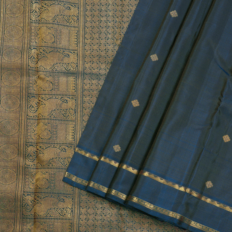 Hayagrivas Blue Handloom Kanjivaram Silk Saree BD480-SBS