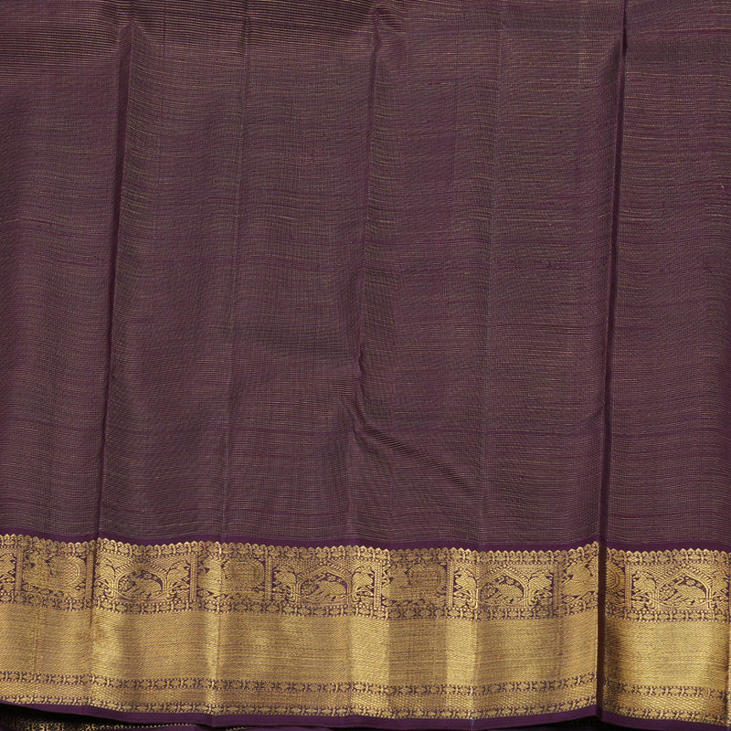 Hayagrivas Dark Green Handloom Kanjivaram Silk Saree with Dark Purple Border BD484-SBS