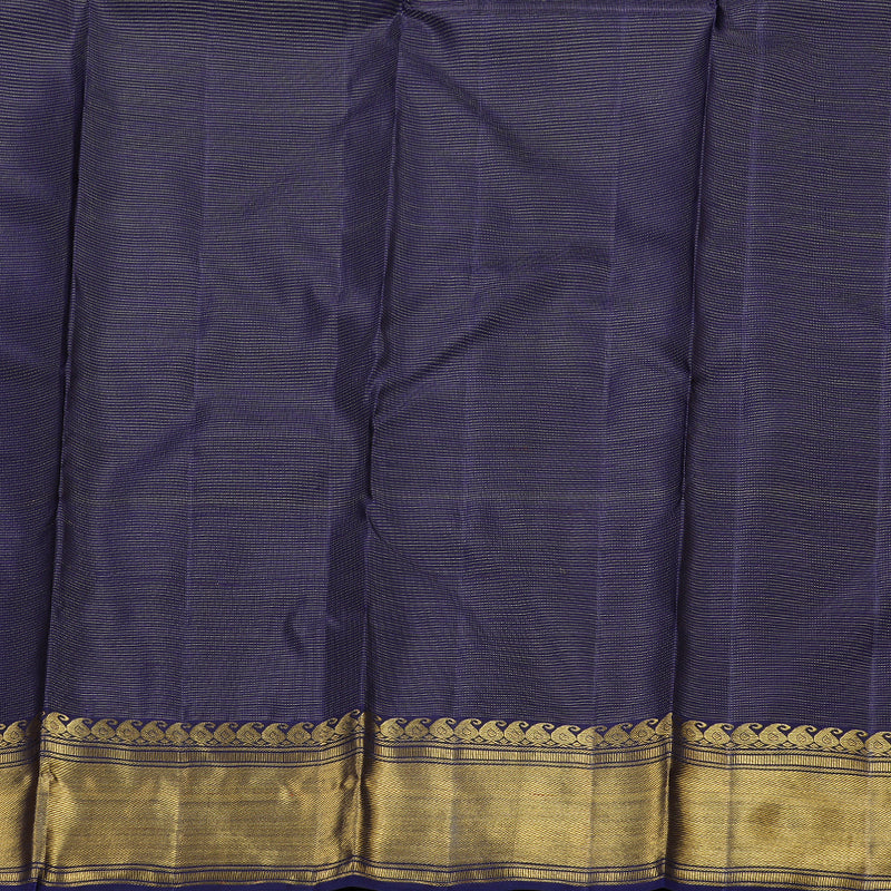 Hayagrivas Dark Purple Handloom Vairaoosi Kanjivaram Silk Saree with Dark Blue Border BD488-SBS