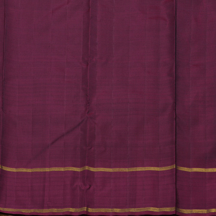 Hayagrivas Black Handloom Kanjivaram Silk Saree with Ganga Jamuna (Wine Maroon And Sampanga Green) Border BD494-SBS