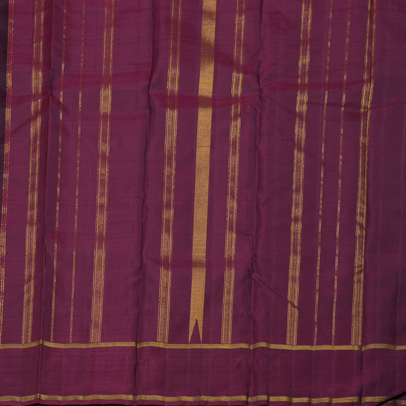 Hayagrivas Black Handloom Kanjivaram Silk Saree with Ganga Jamuna (Wine Maroon And Sampanga Green) Border BD494-SBS