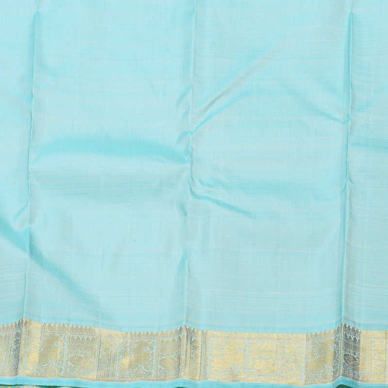 Hayagrivas Guava Handloom Kanjivaram Silk Saree with Sea Blue Border BD495-SBS