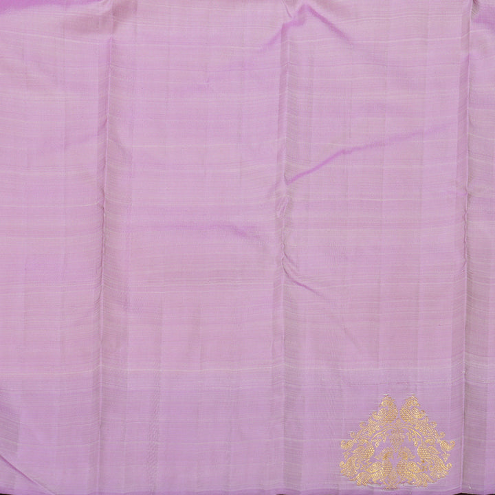 Hayagrivas Peach Pink Handloom Kanjivaram Silk Saree with Lavender Border BD496-SBS