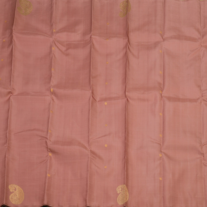 Hayagrivas Handloom Kanjivaram silk saree in Delicate Borderless Onion pink with Sandal BE110-SBS
